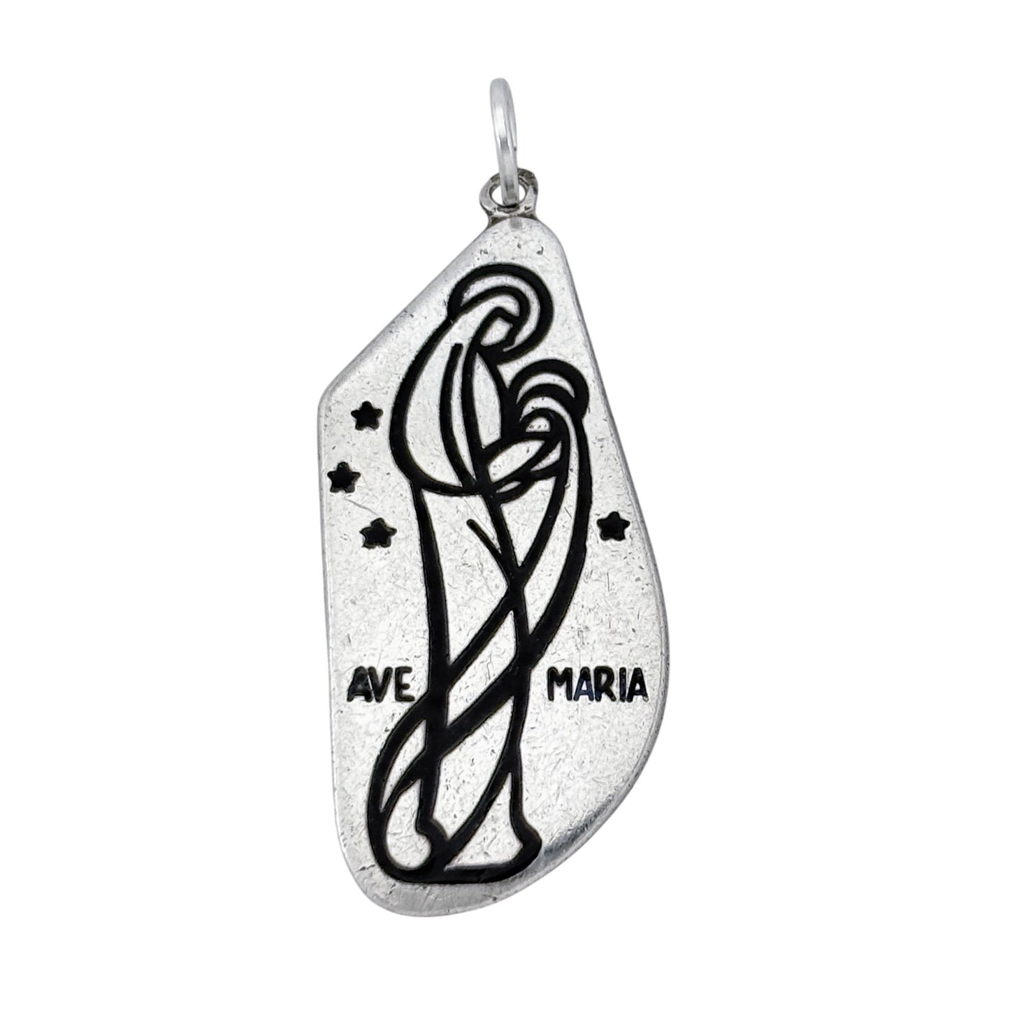 Vintage Sterling Silver 925 Ave Maria Pendant