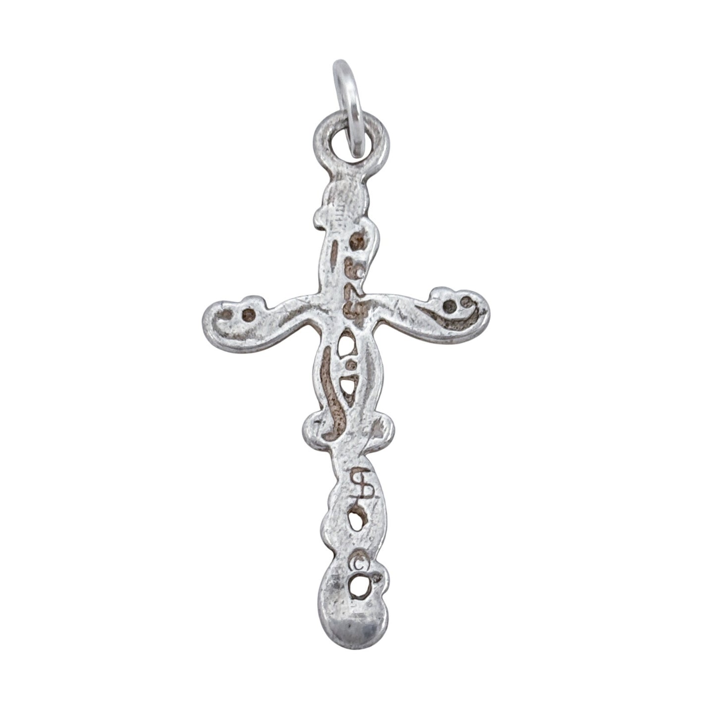 Vintage Sterling Silver 925 Ornate Scroll Cross Pendant
