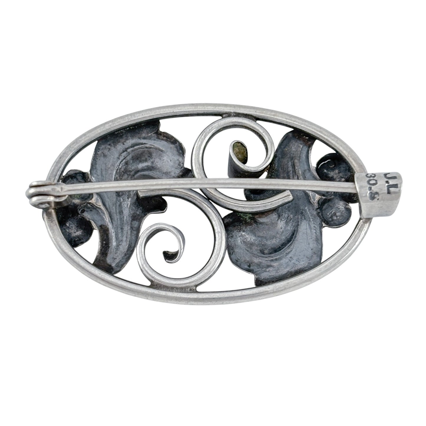 Vintage Sterling Silver 830 Art Nouveau Brooch