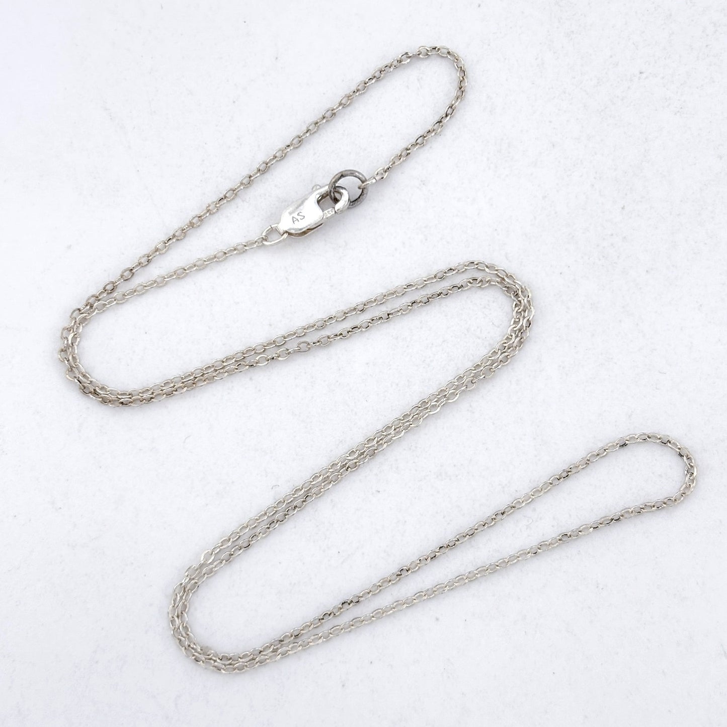 Vintage Sterling Silver 925 Cable Link Chain Necklace 17"