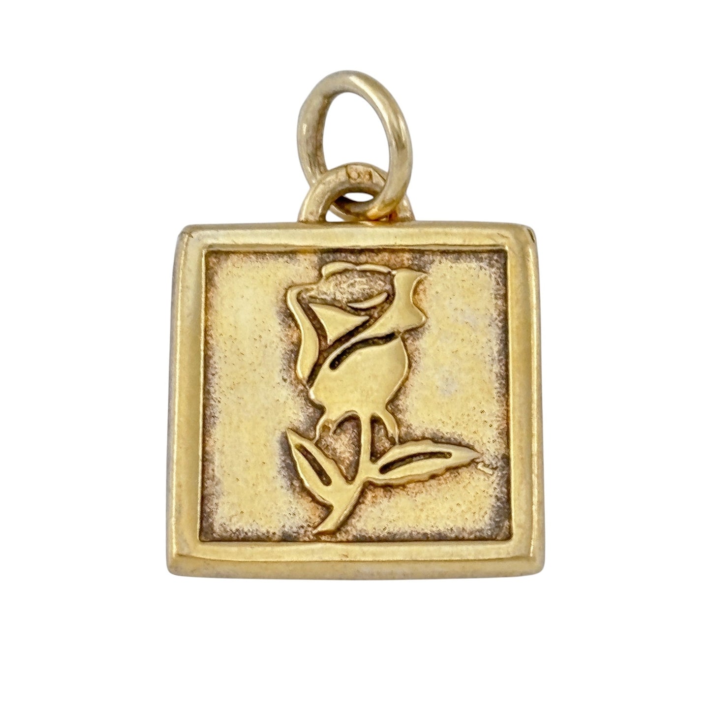 Vintage Gold-Tone Sterling Silver 925 Rose Charm
