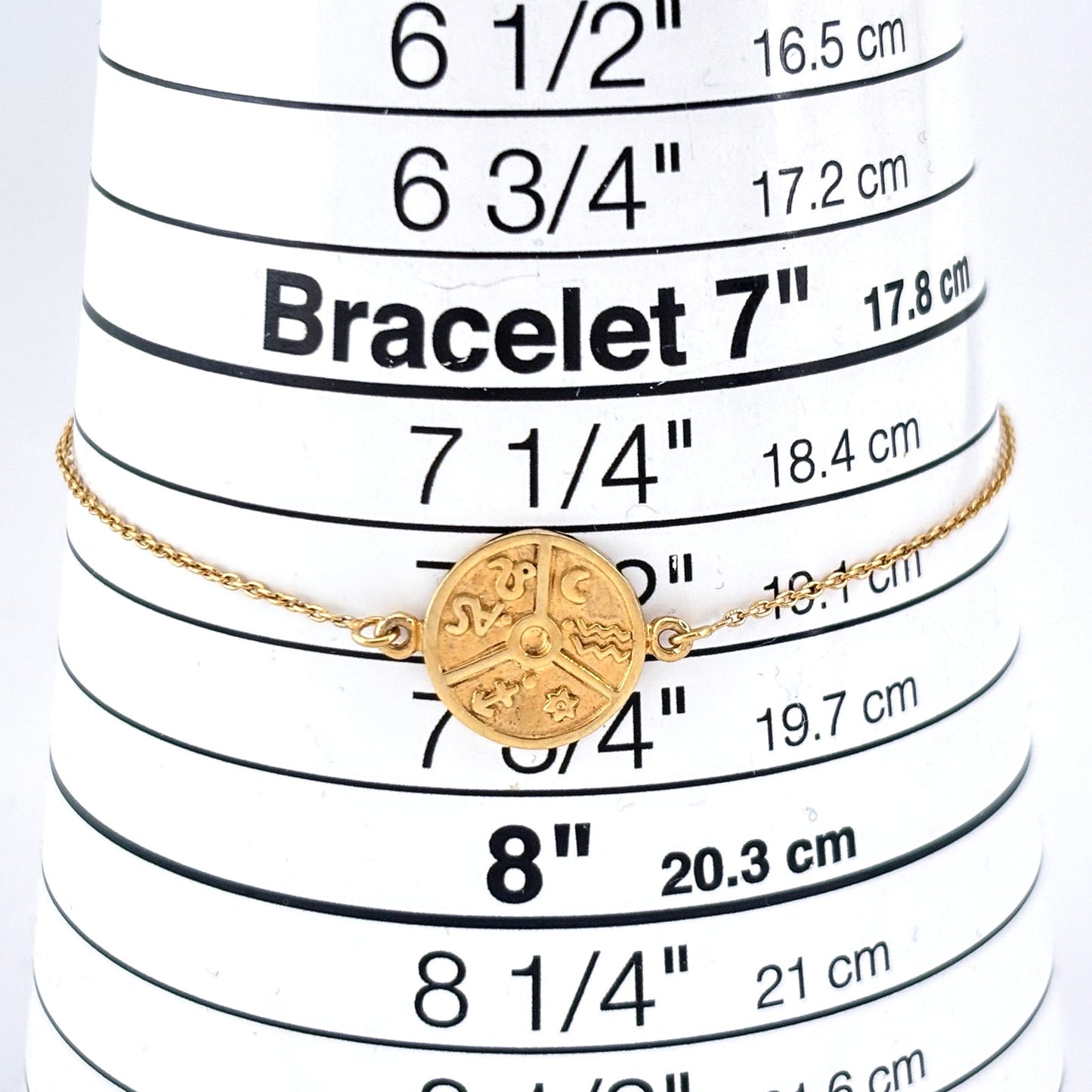 Vintage Gold-Tone Sterling Silver 925 Zodiac Charm Bracelet up to 9.5"