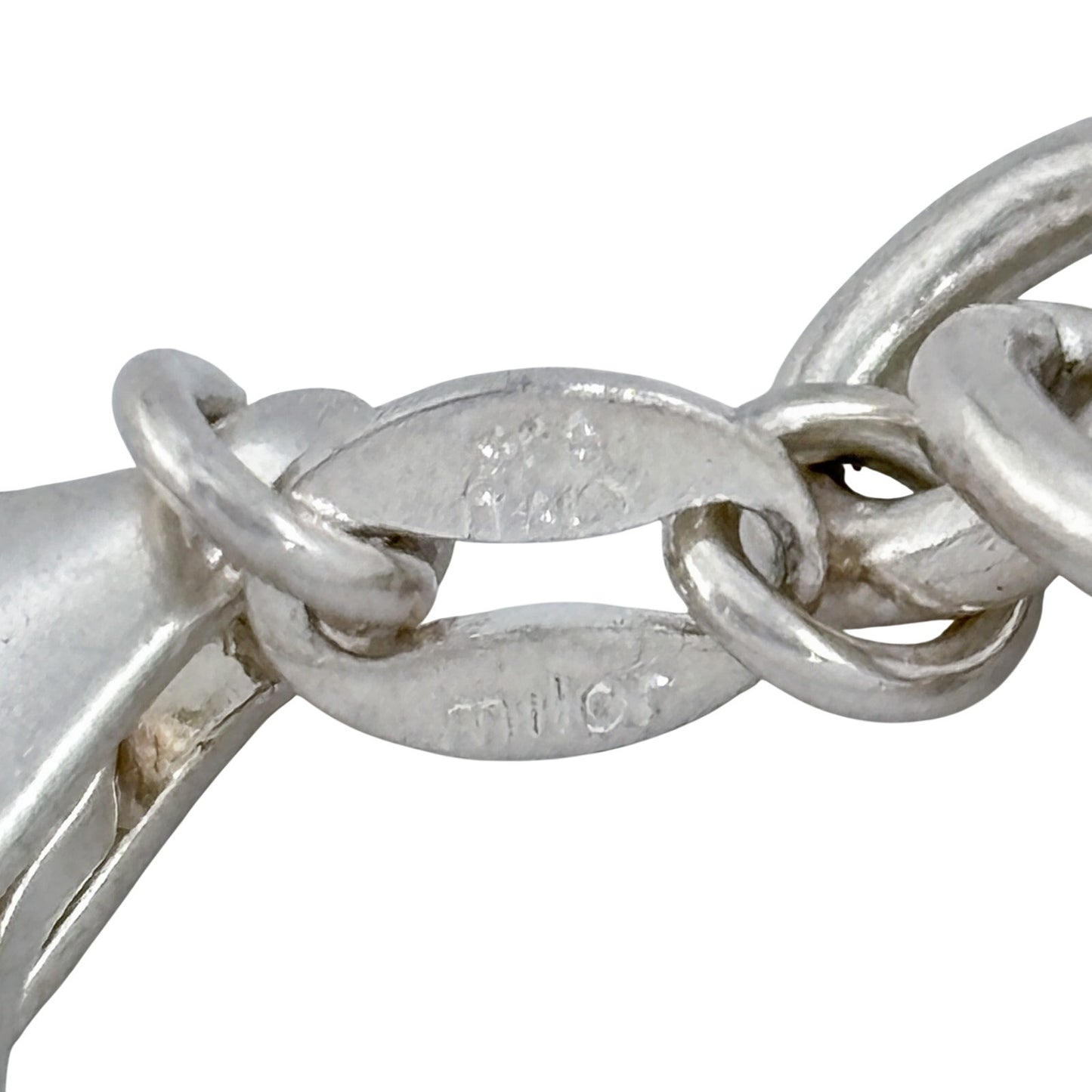Vintage Sterling Silver 925 Oval Link Charm Bracelet 7.5"