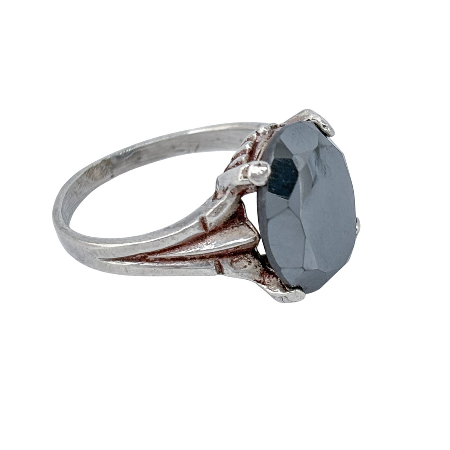 Vintage Sterling Silver 925 Hematite Ring Size 6