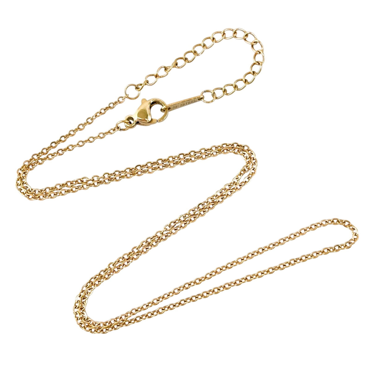 Vintage Gold-Tone Stainless Steel Cable Chain Necklace 16–18" Adjustable