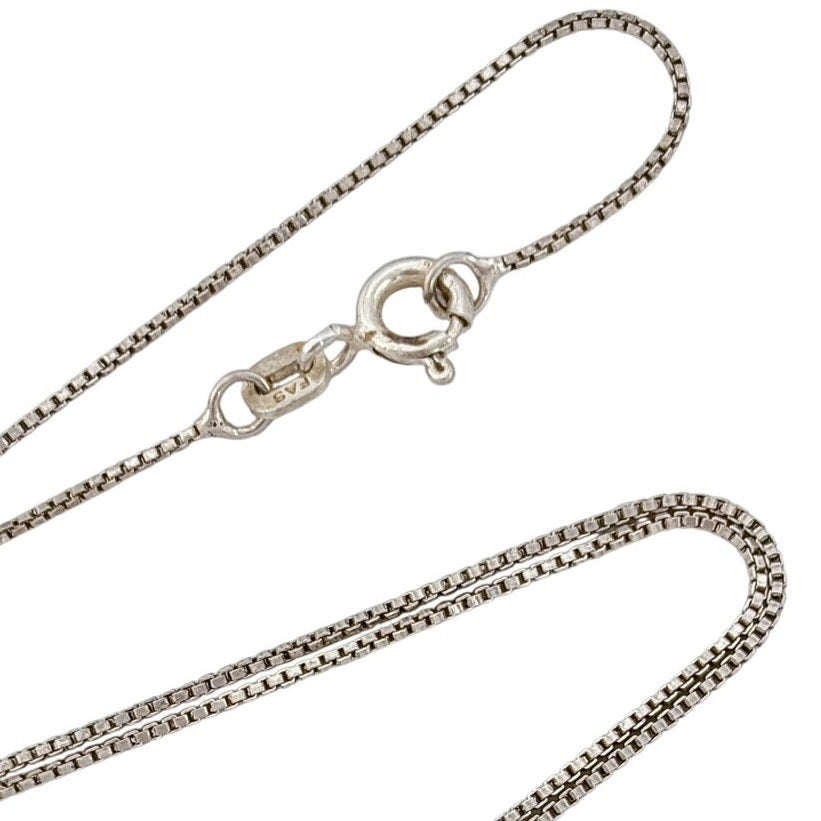 Vintage Italy Sterling Silver 925 Box Link Chain Necklace 18.5"