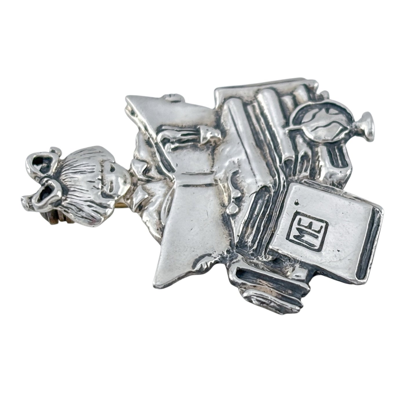 Vintage Sterling Silver 925 Mary Engelbreit Girl Reading Brooch