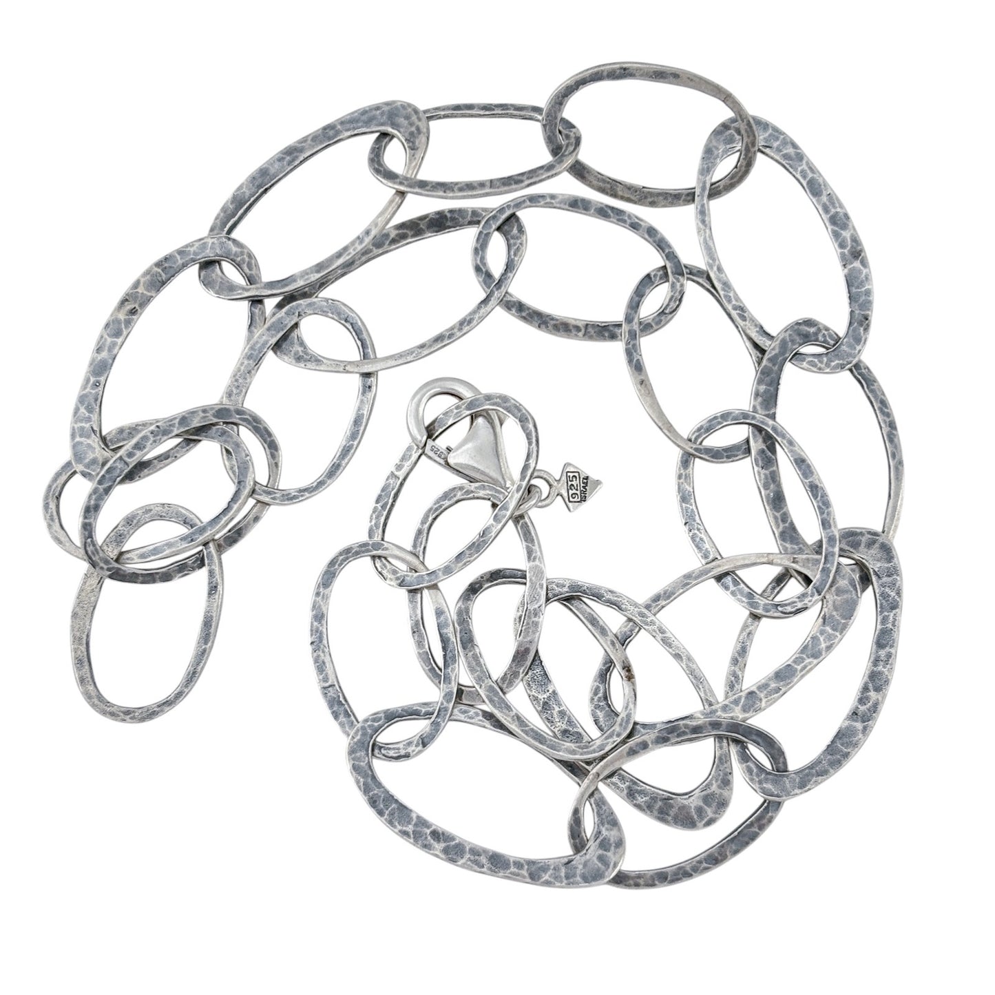 Retired Silpada Sterling Silver 925 Hammered Link Necklace 19" N1667