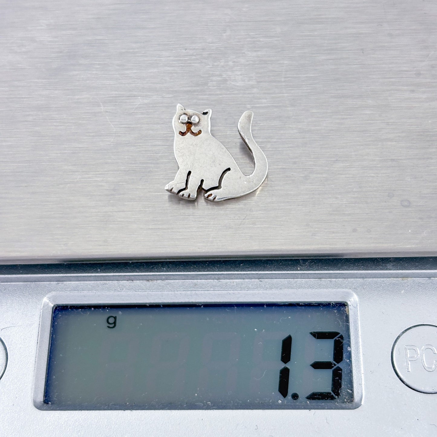 Vintage Sterling Silver 925 Dainty Cat Pendant