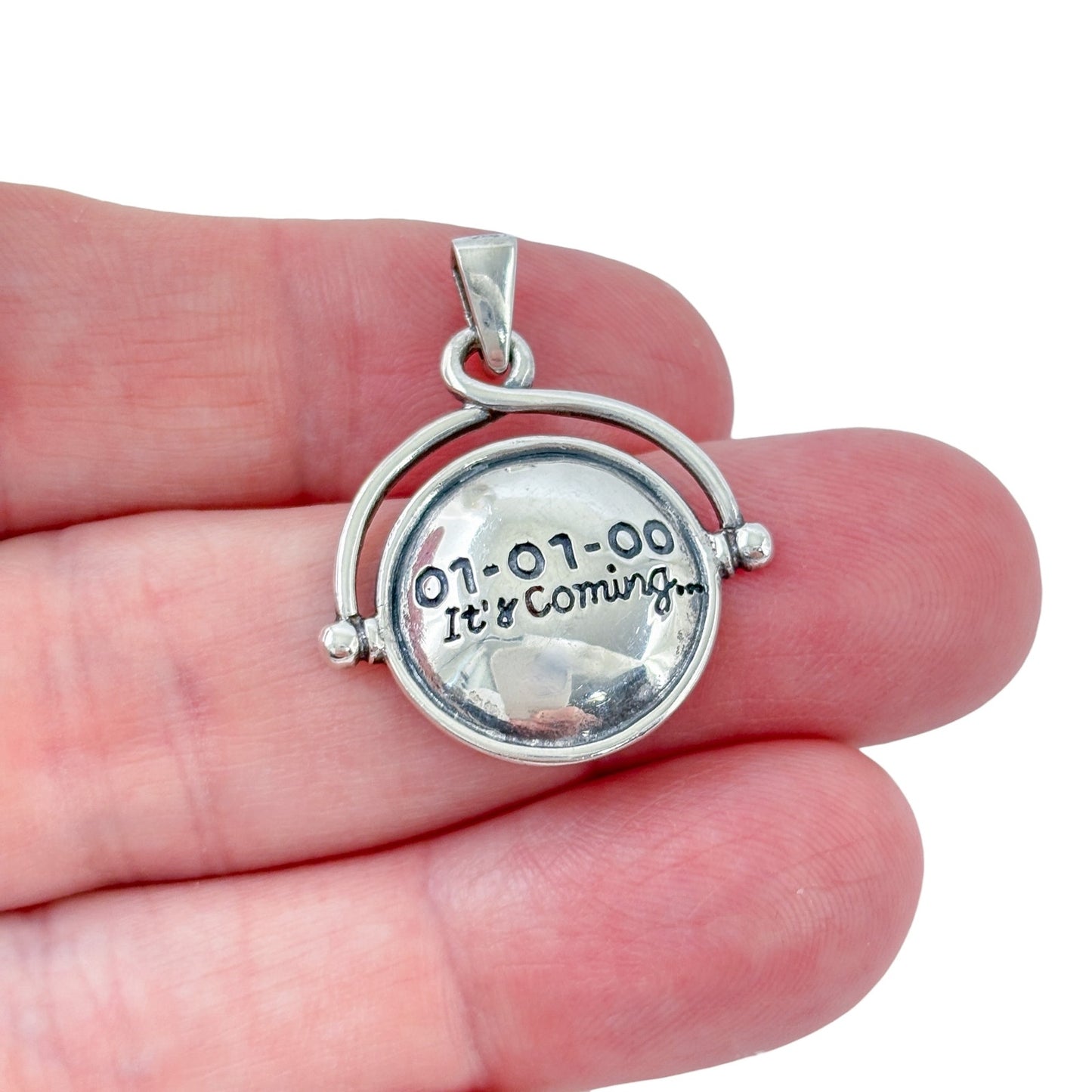 Vintage Sterling Silver 925 Y2K Millennium Pendant