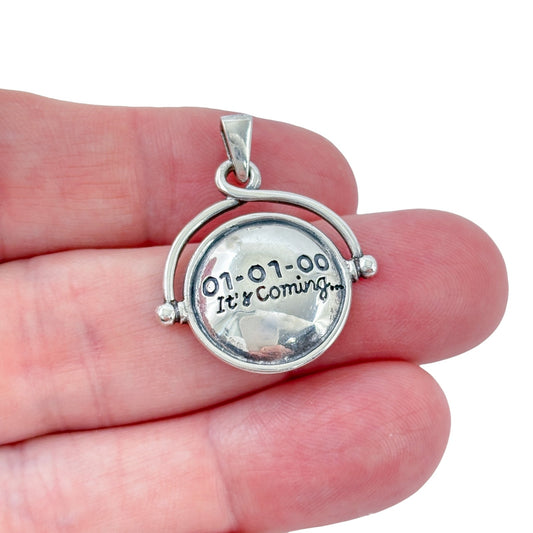 Vintage Sterling Silver 925 Y2K Millennium Pendant
