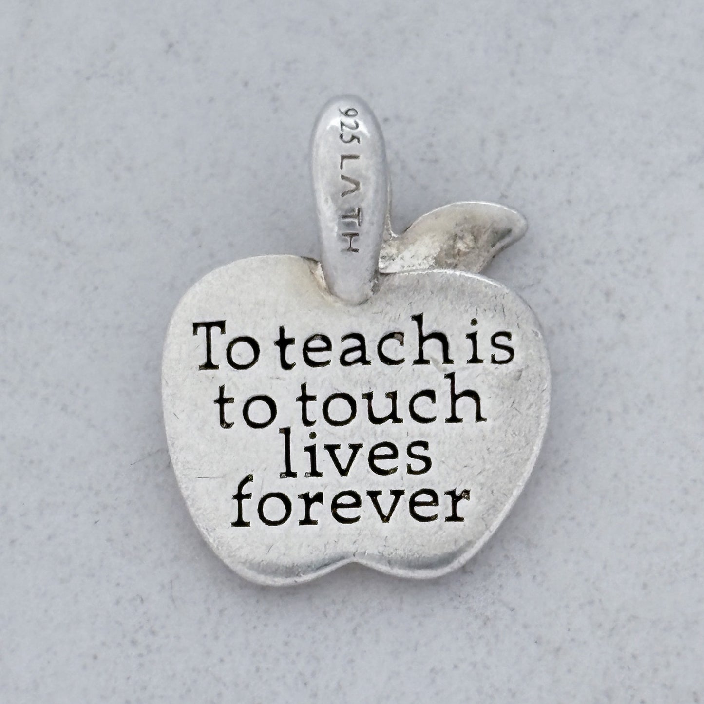 Vintage Sterling Silver 925 Teacher Apple Charm