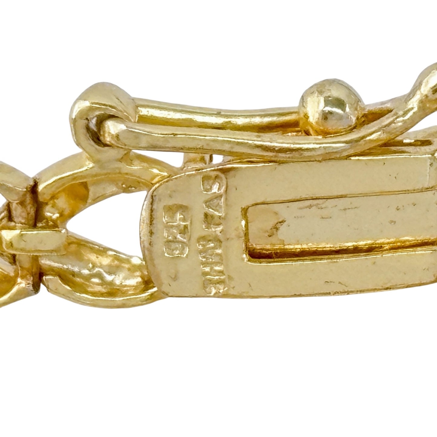 Vintage Gold-Tone Sterling Silver 925 Diamond Heart Link Bracelet 7.5"