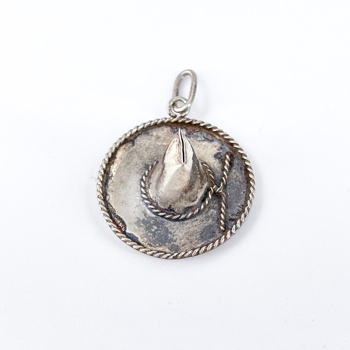Vintage Sterling Silver 925 3D Sombrero Hat Charm Pendant