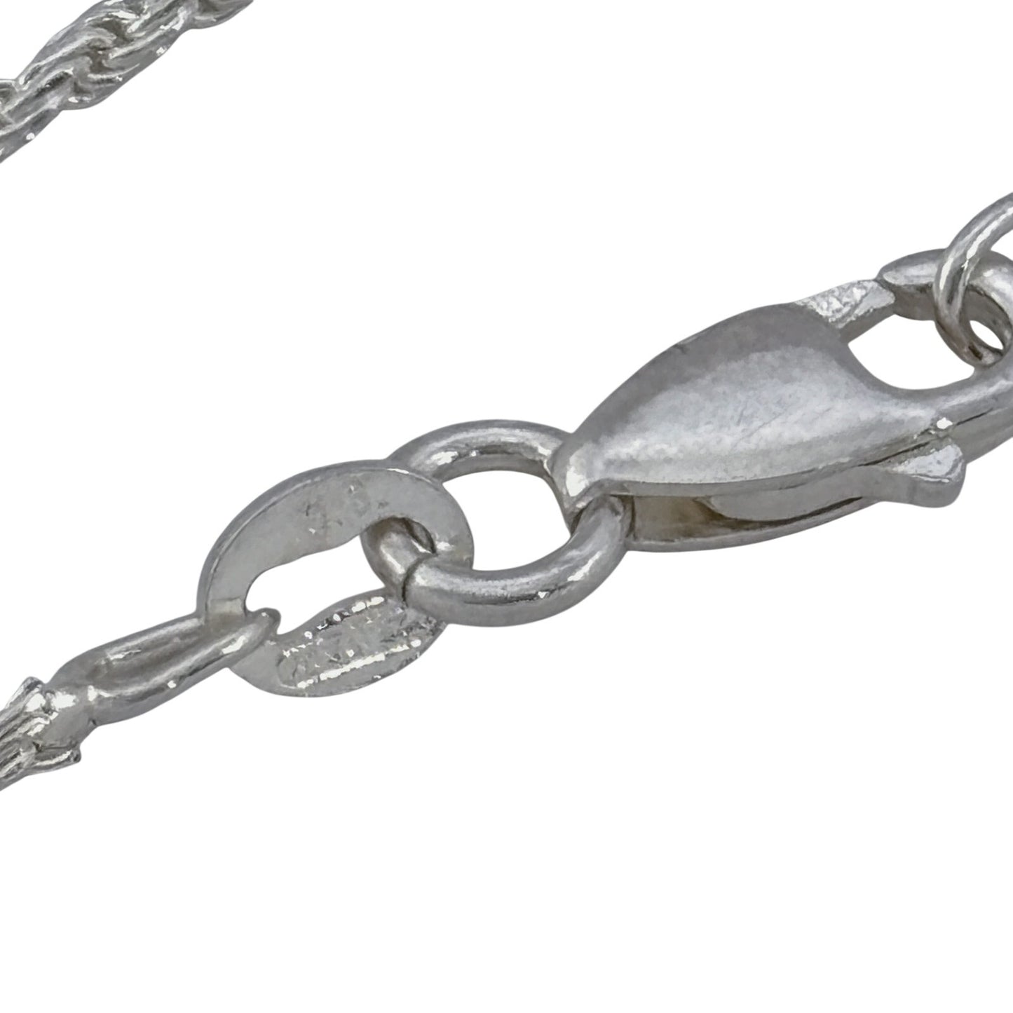 Vintage Italian Sterling Silver 925 Rope Link Chain Necklace 24"