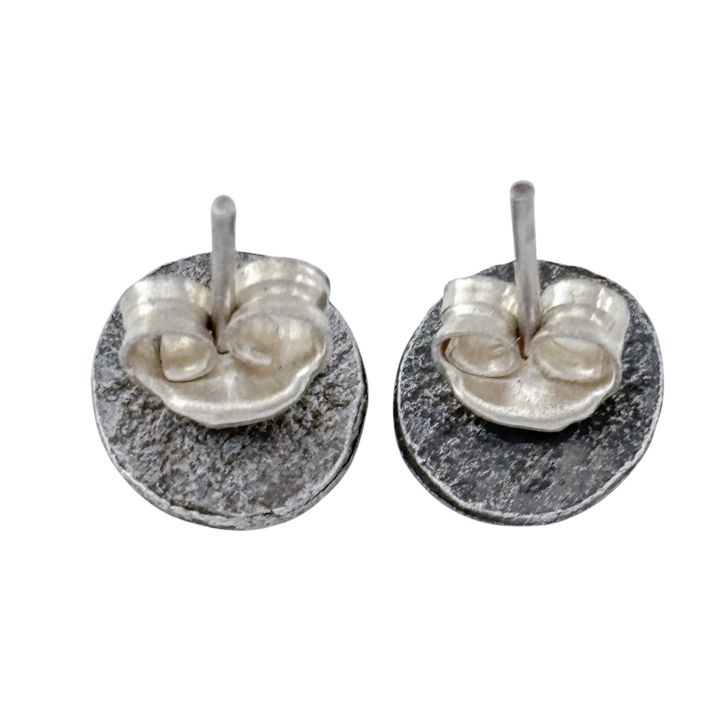 Vintage Sterling Silver 925 Floral Oval Stud Earrings