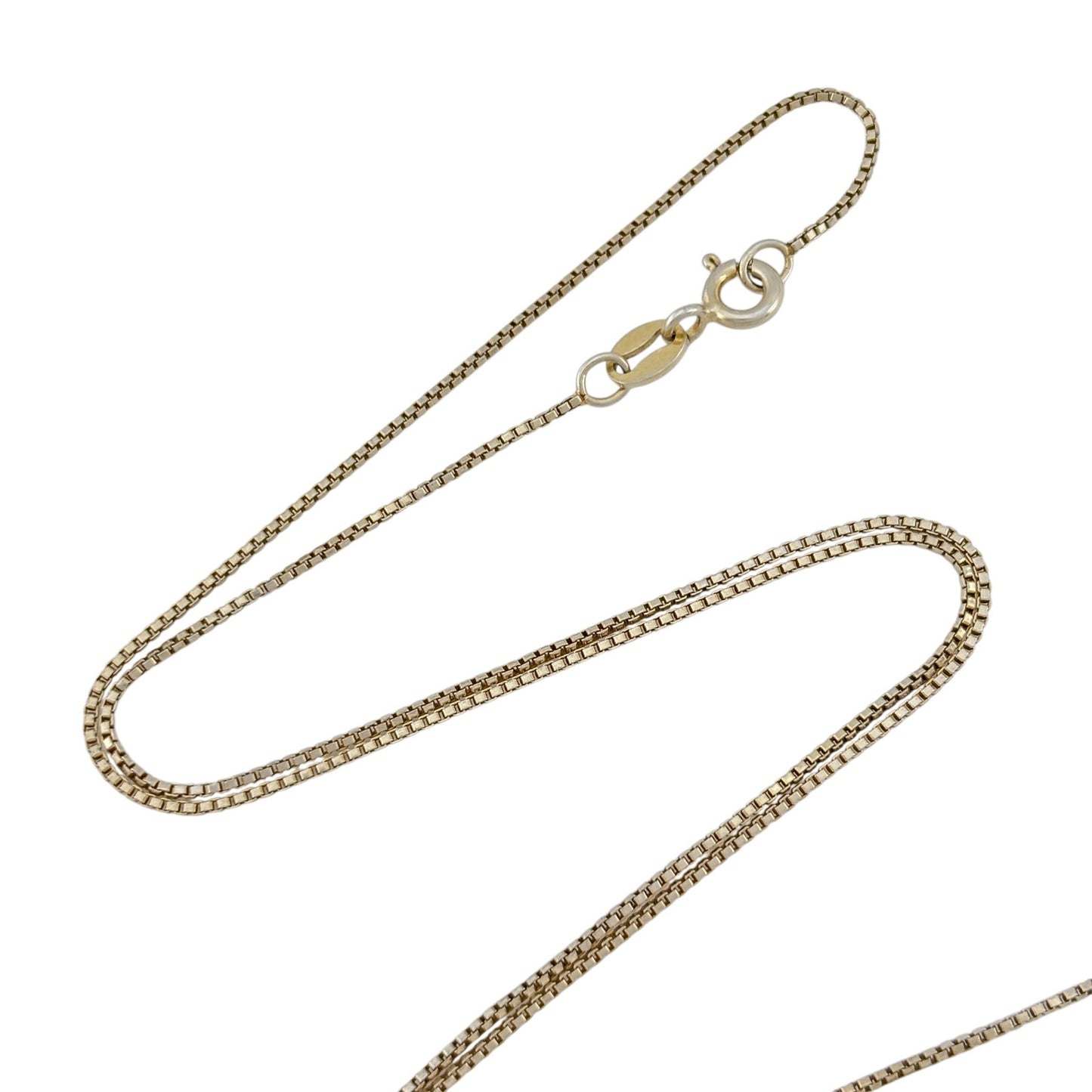 Vintage Italian Gold-Tone Sterling Silver 925 Box Chain Necklace 19"