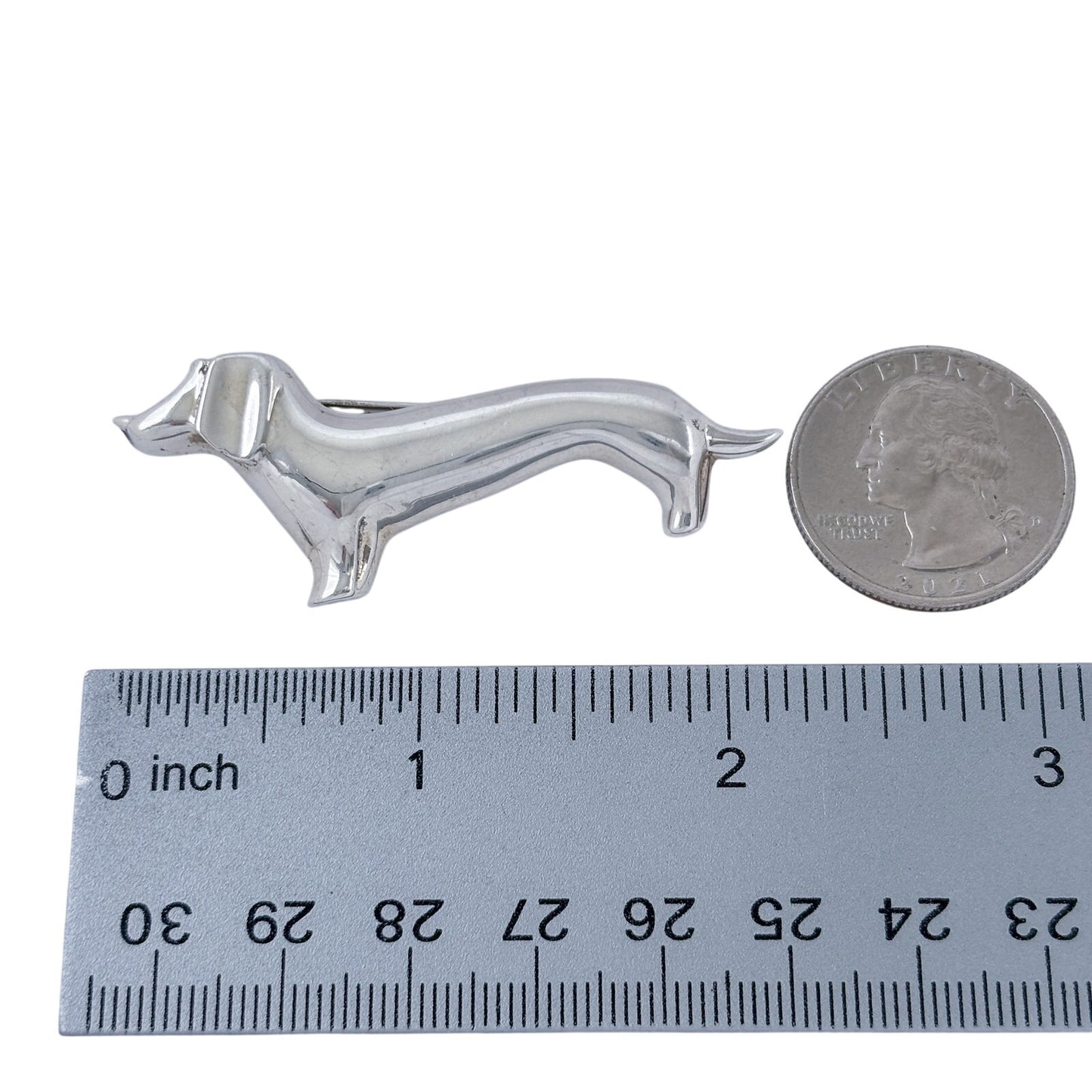Vintage Mexico Taxco Sterling Silver 925 Dachshund Dog Brooch