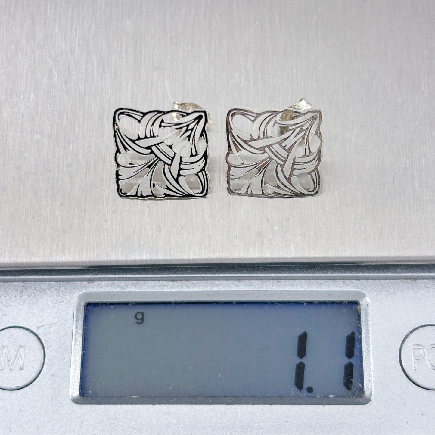 Vintage Sterling Silver 925 Openwork Art Deco Earrings