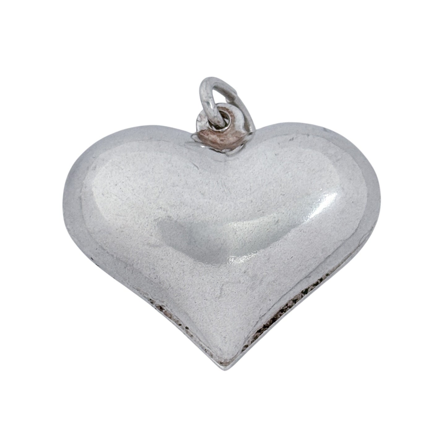 Vintage Sterling Silver 925 Puffy Heart Pendant