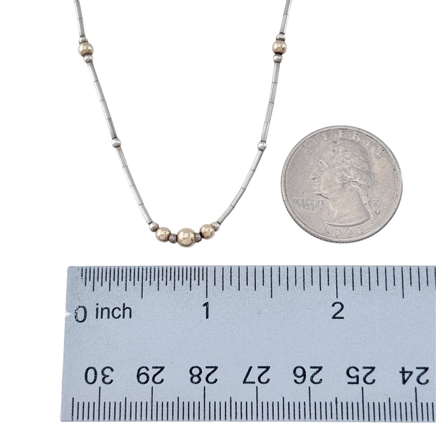 Vintage Sterling Liquid Silver 925 Necklace 15.25"