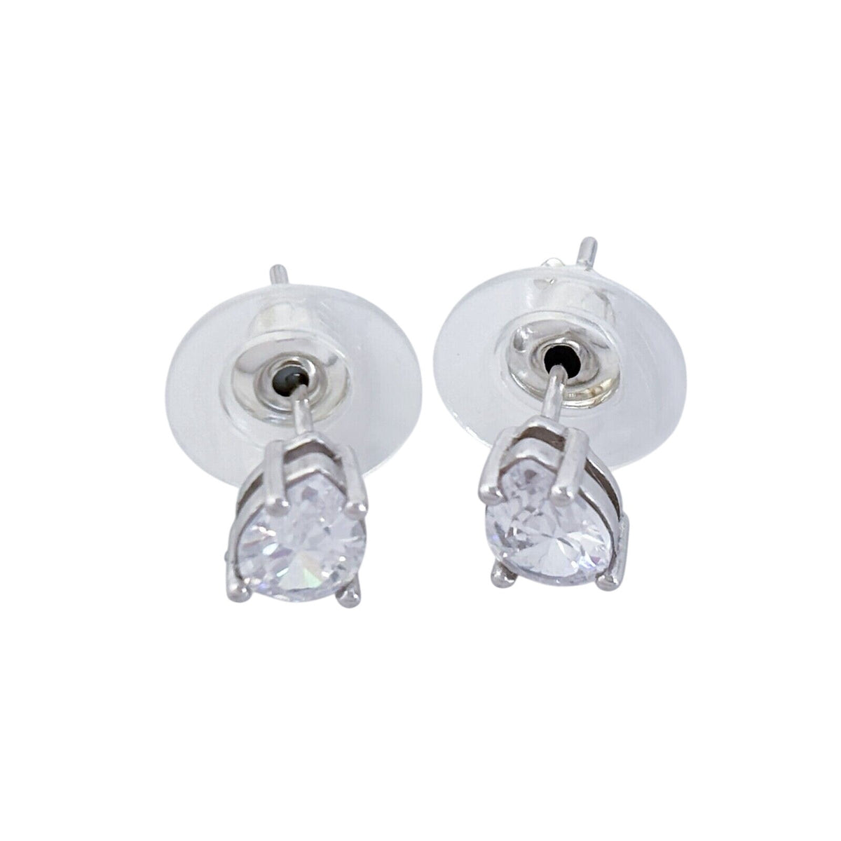 Vintage Sterling Silver 925 Cubic Zirconia Teardrop Earrings