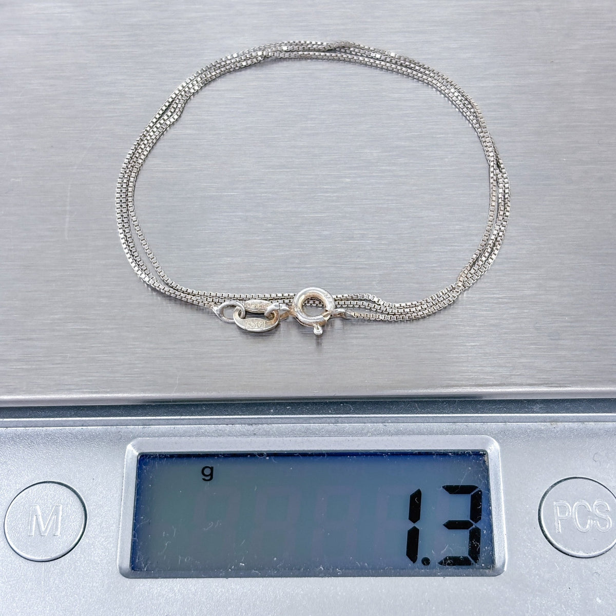 Vintage Italy | Sterling Silver 925 Box Link Chain Necklace | 16"