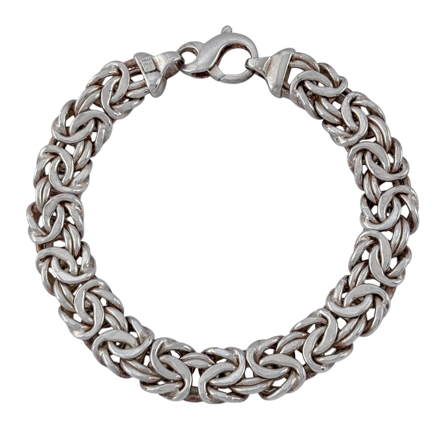 Vintage Sterling Silver 925 Byzantine Link Bracelet 9"