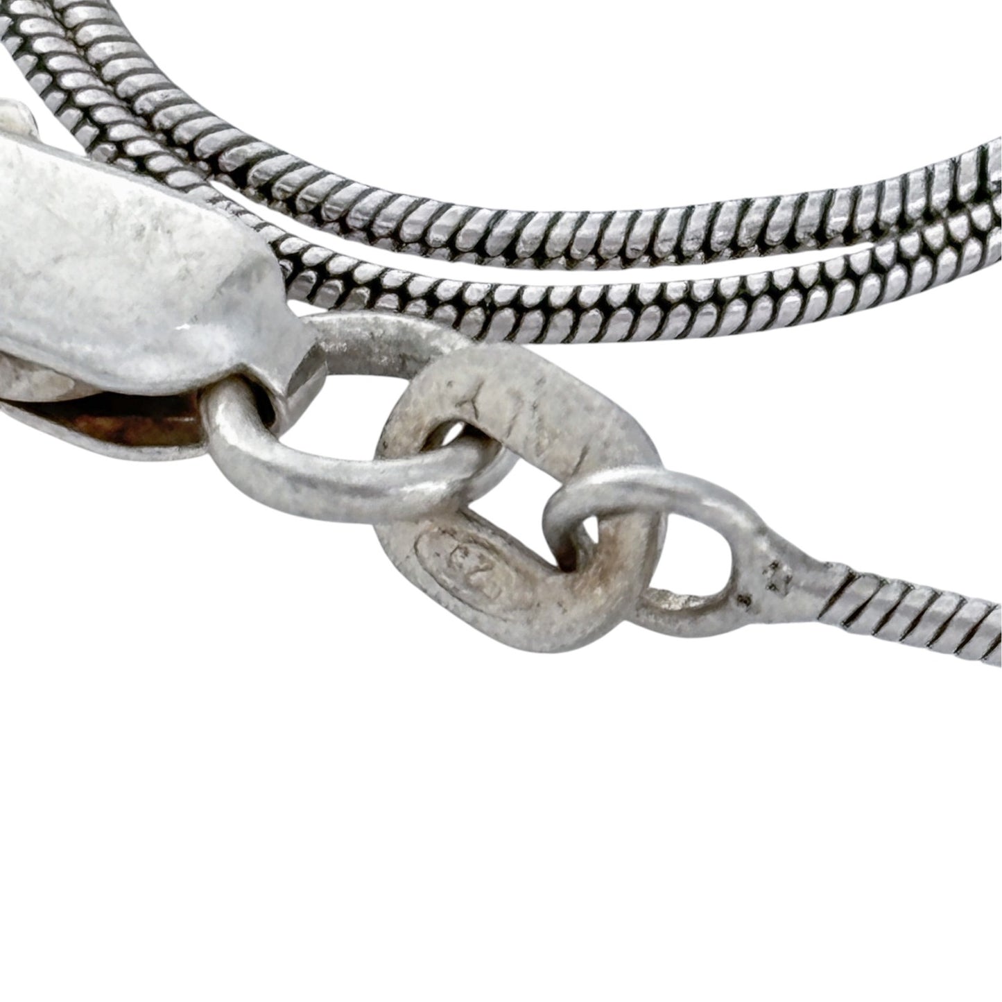 Vintage Sterling Silver 925 Snake Chain Necklace 17.5"