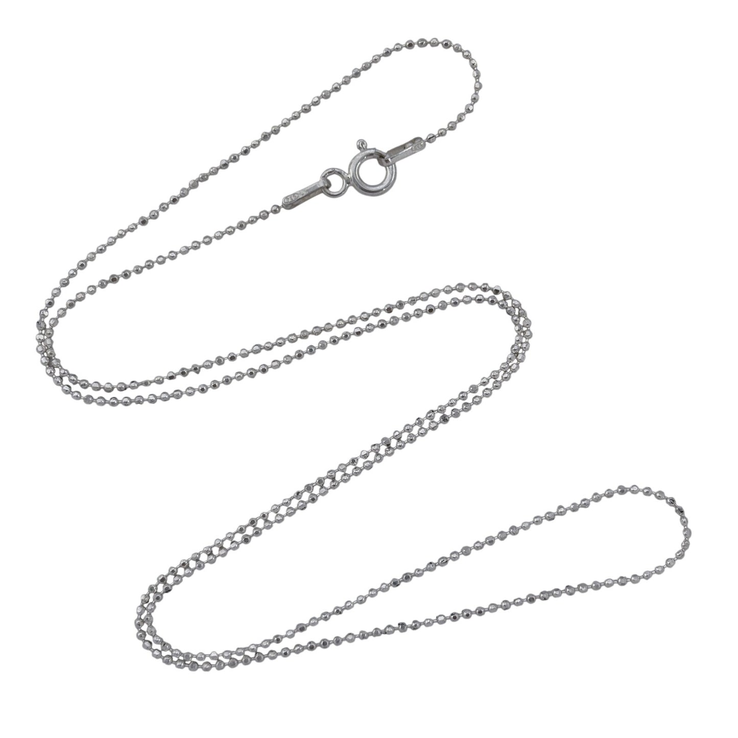 Vintage Sterling Silver 925 Ball Bead Chain Necklace 18"