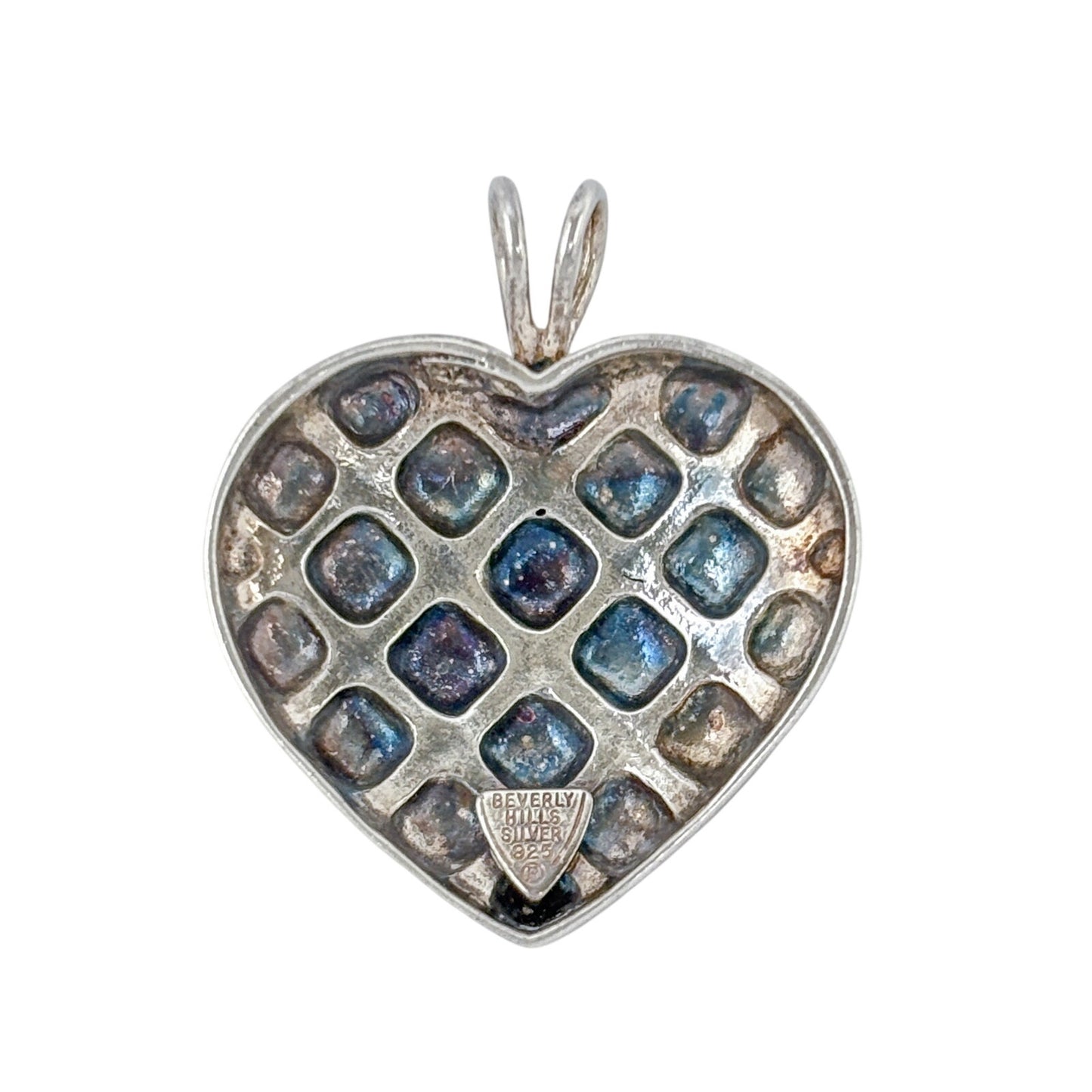 Vintage Sterling Silver 925 Textured Heart Pendant