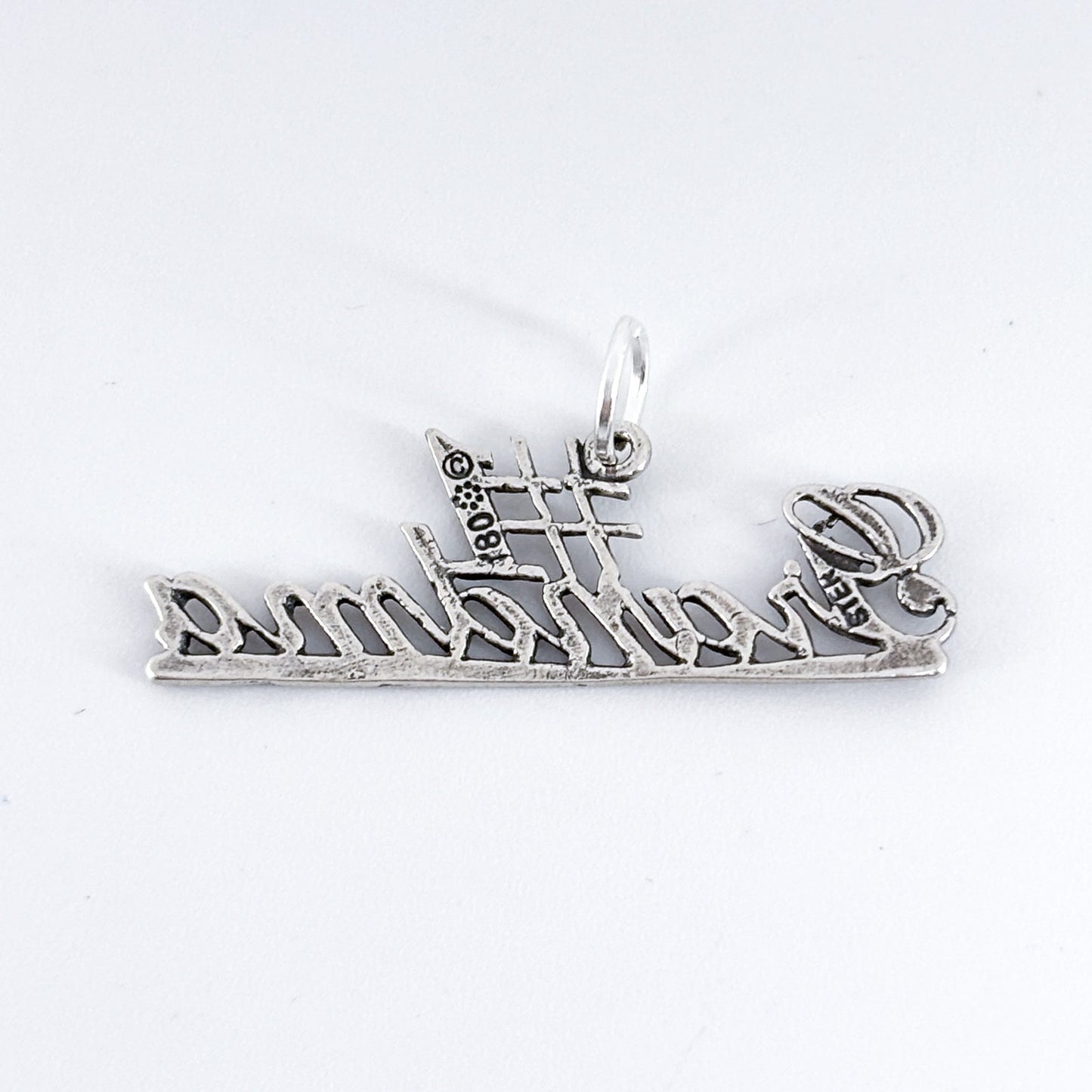 Vintage Sterling Silver 925 “#1 Grandma” Script Charm Pendant