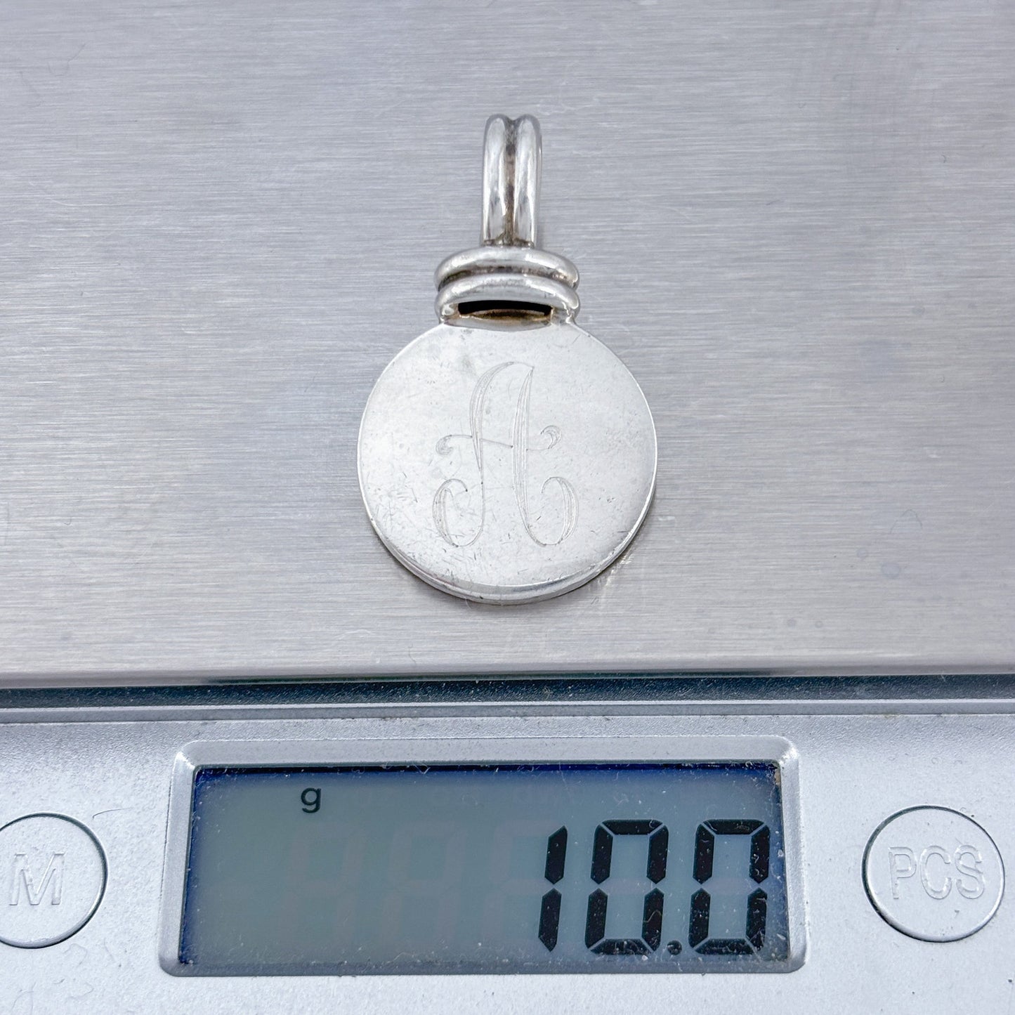 Vintage Sterling Silver 925 Monogram A Pendant