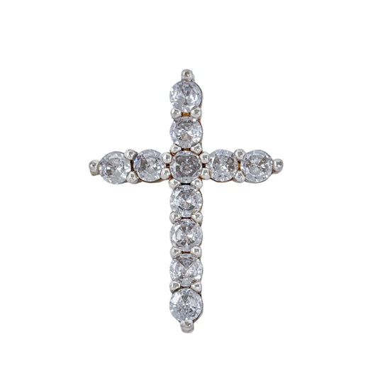 Vintage Sterling Silver 925 Cubic Zirconia Cross Pendant