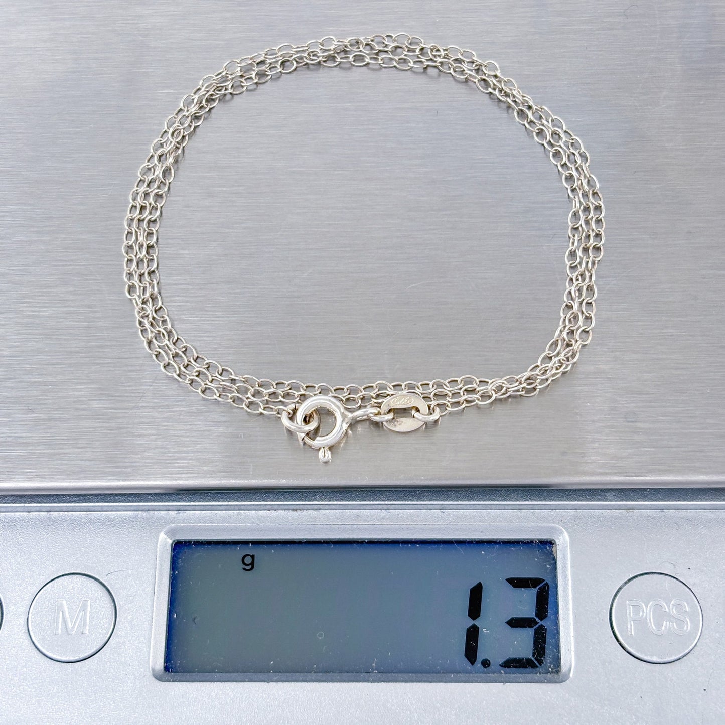 Vintage Sterling Silver 925 Cable Link Chain Necklace 18.5"