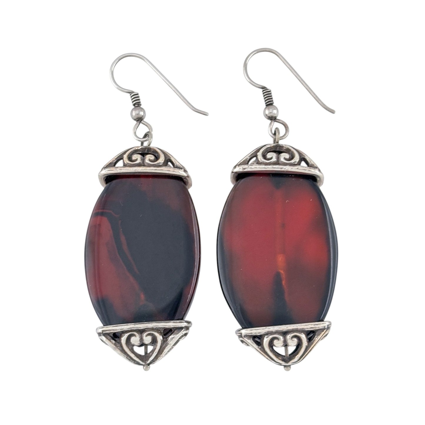 Vintage Sterling Silver 925 Carnelian Earrings