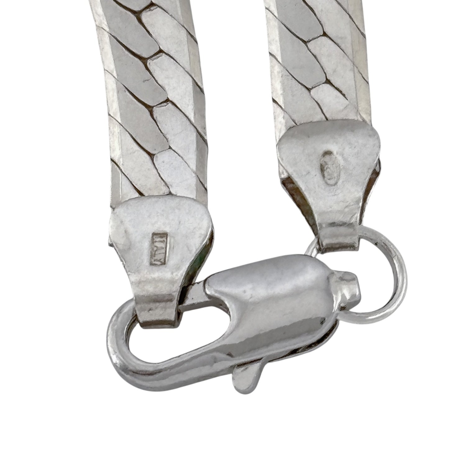 Vintage Italian Sterling Silver 925 Herringbone Chain Necklace 24"
