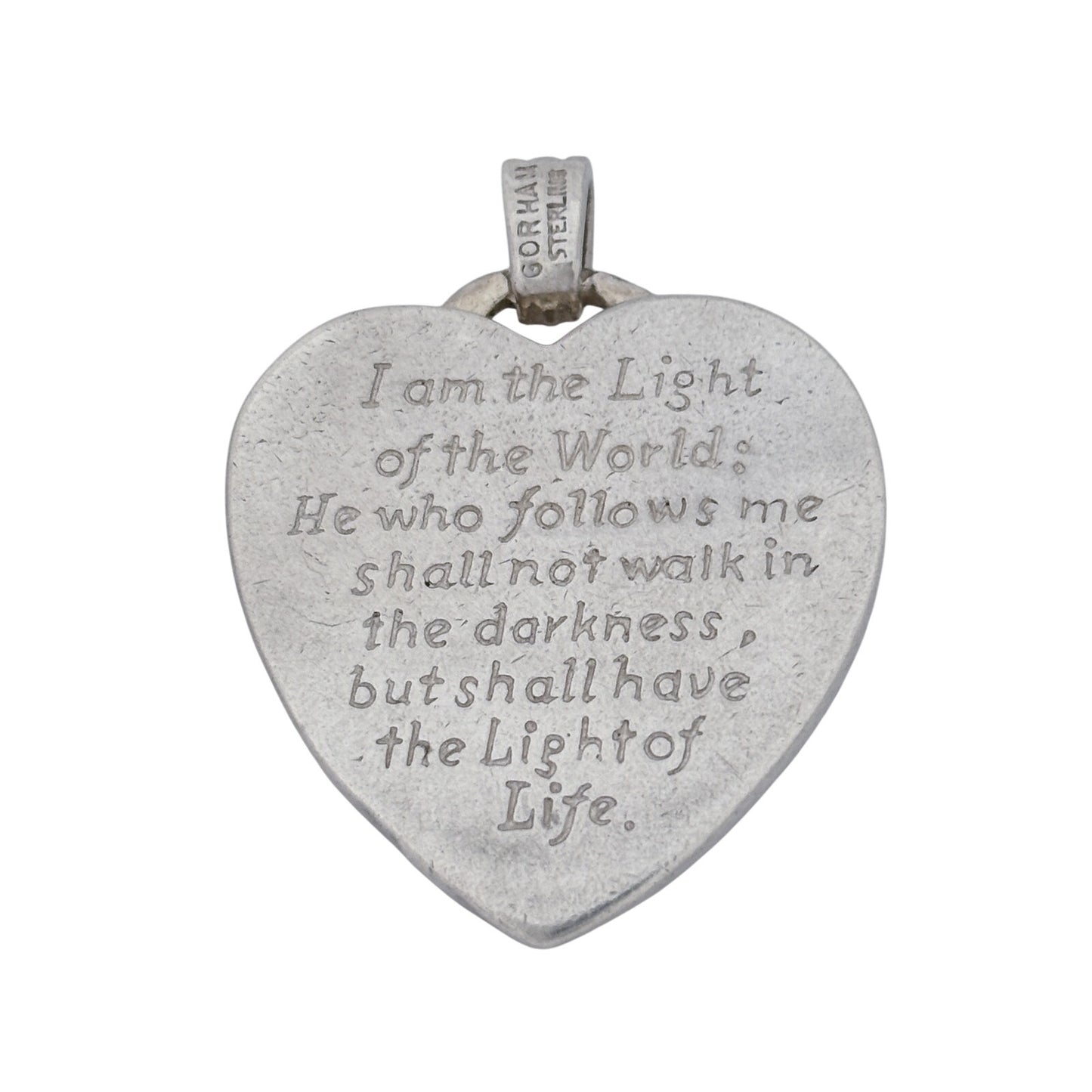 Vintage Gorham Sterling Silver 925 Citrine Lighthouse Heart Pendant
