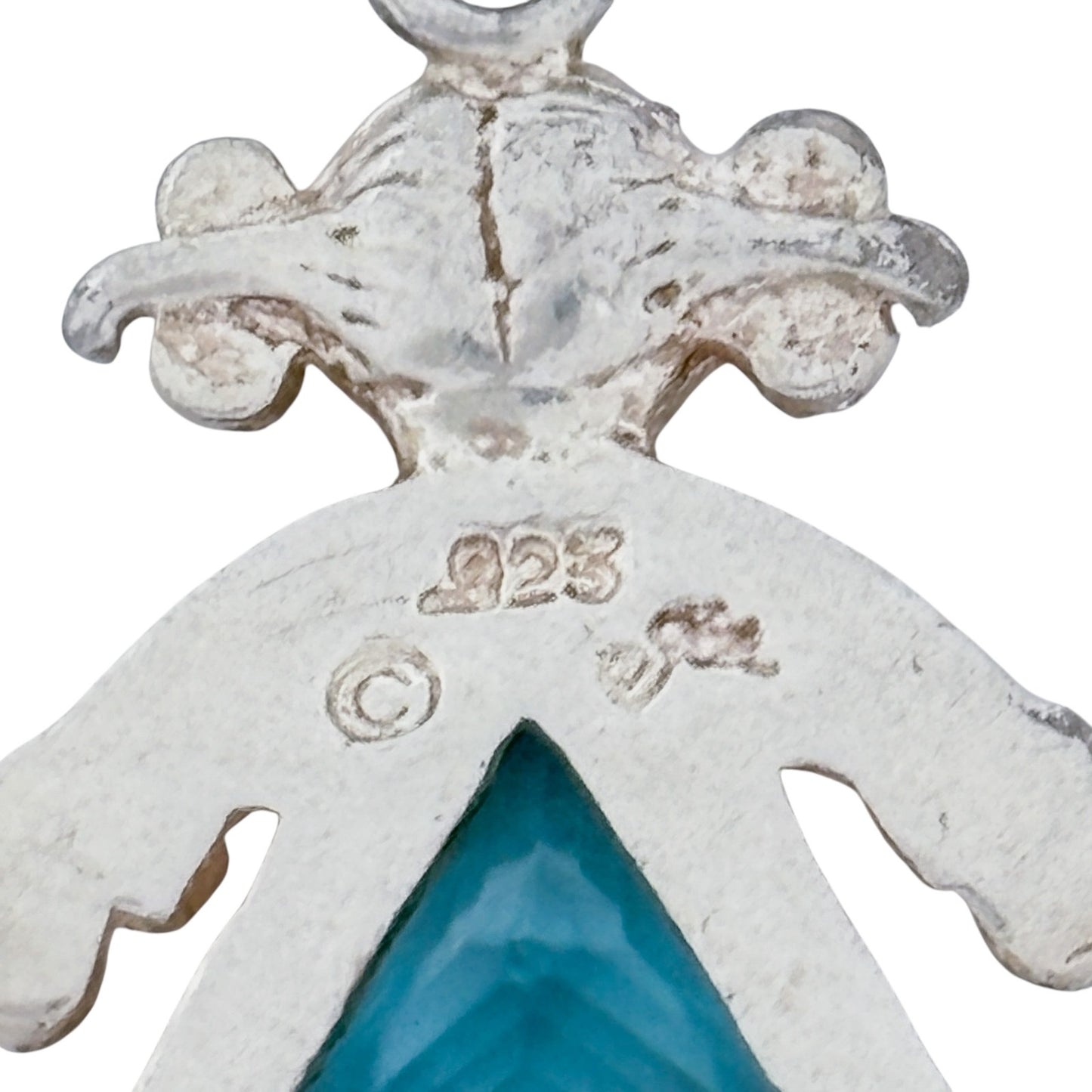 Vintage Sterling Silver 925 blue Cubic Zirconia Girl Charm