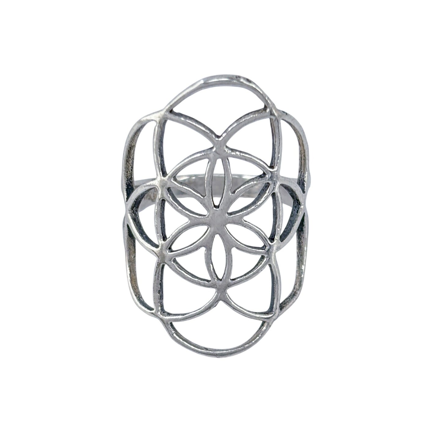 Vintage Sterling Silver 925 Mandala Flower Ring Size 7