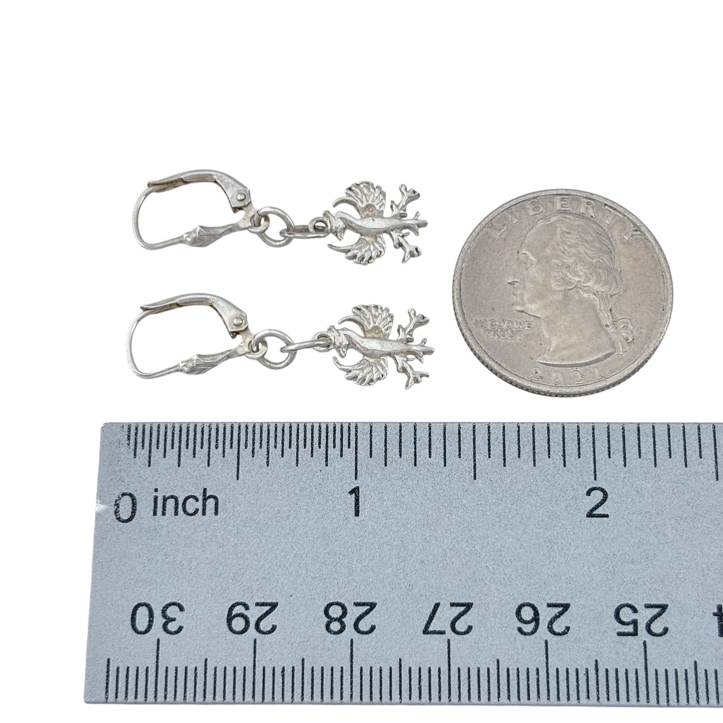 Vintage Sterling Silver 800 Polish Eagle Dangle Earrings