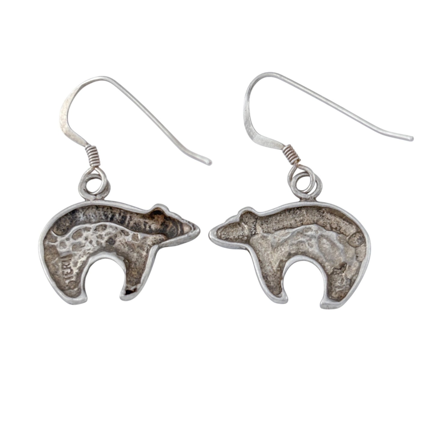 Vintage Sterling Silver 925 Bear Fetish Dangle Earrings