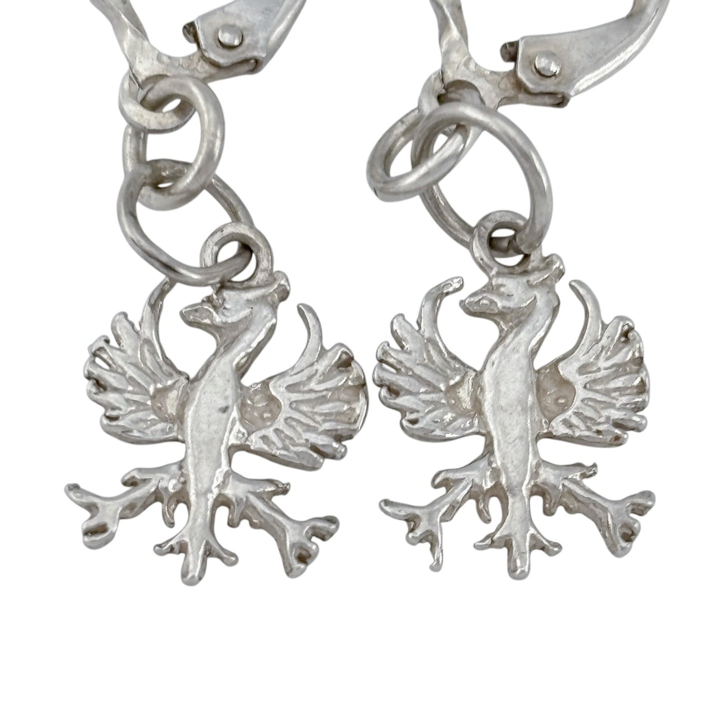 Vintage Sterling Silver 800 Polish Eagle Dangle Earrings