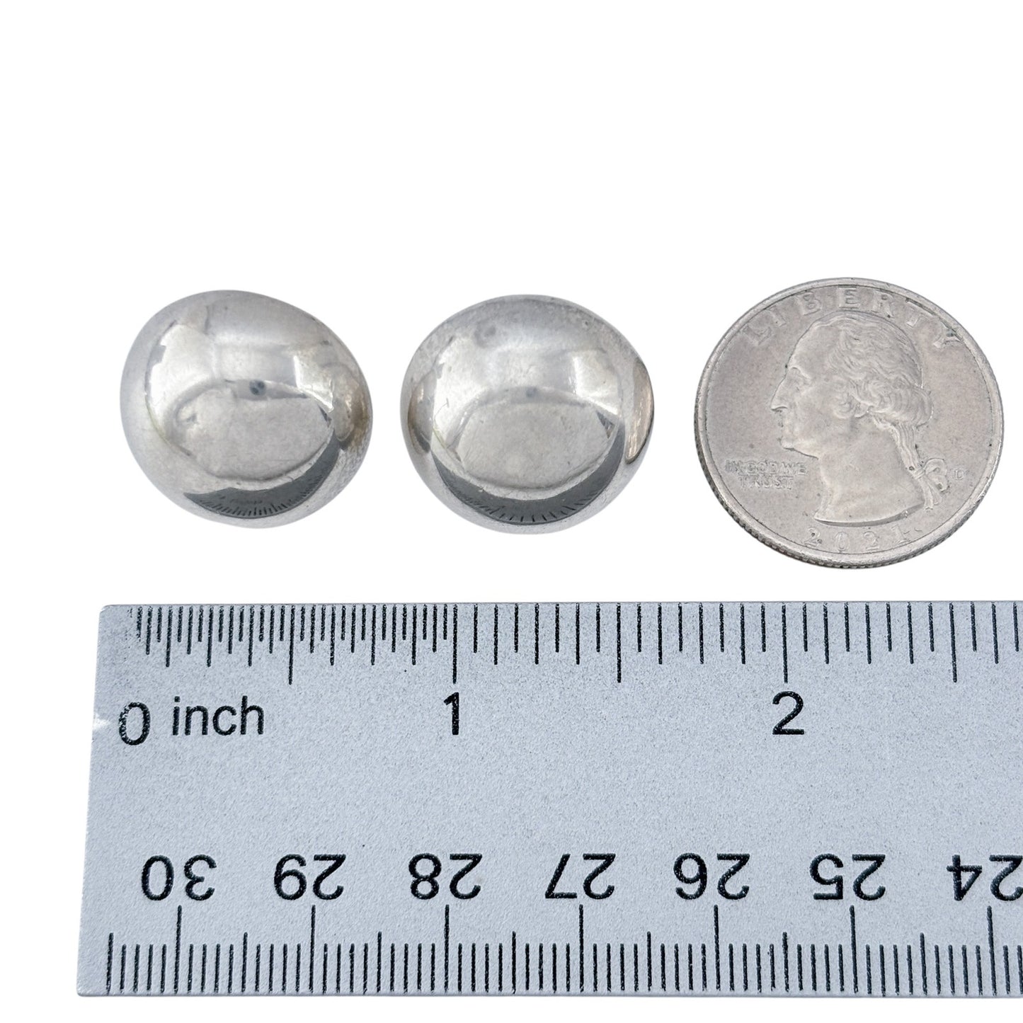 Vintage Sterling Silver 925 Dome Post Earrings