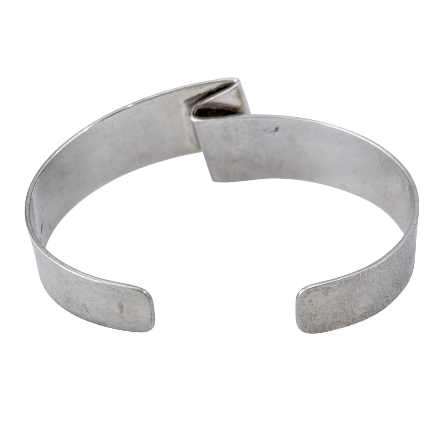 Vintage Sterling Silver 925 Wide Cuff Bracelet 6.5"