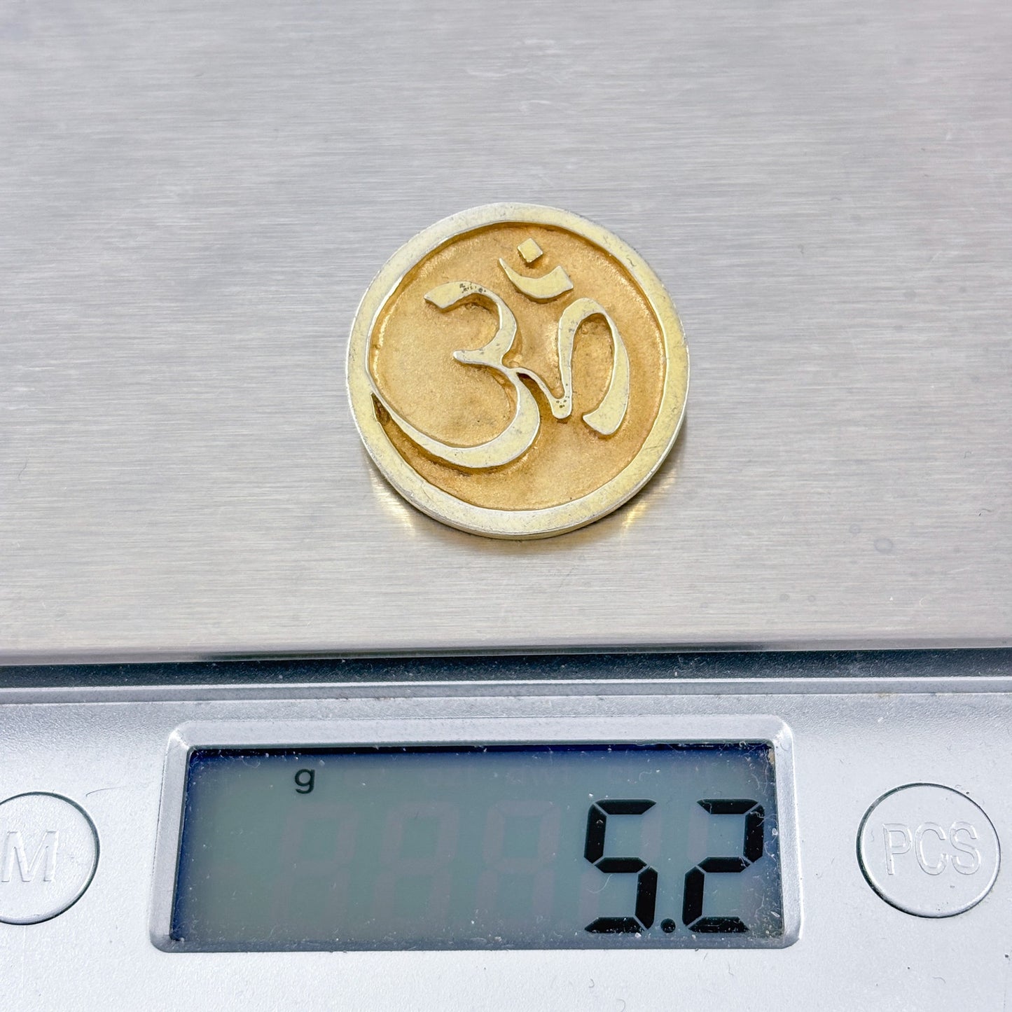 Vintage Gold-Tone Sterling Silver 925 Om Symbol Brooch